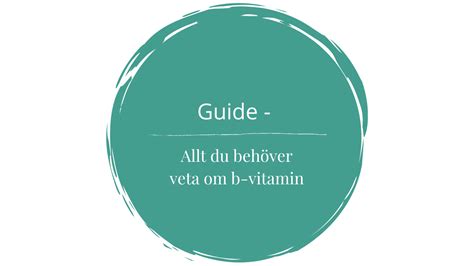 Vad är de 8 b-vitaminerna bra för? Hälsa som livsstil
